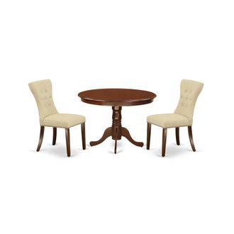 East West Furniture Dining Room Set Mahogany, HLGA3-MAH-32