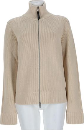 Maison Margiela Ribbed Knit Sweater With High Collar And Full Zipper