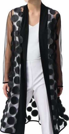 Joseph Ribkoff Dot Sheer Jacket In Black