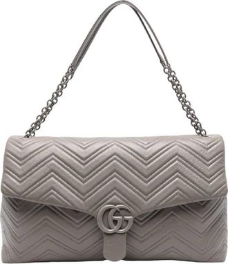 Gucci Gg Marmont Maxi Chevron-Quilted Leather Shoulder Bag