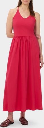Sweaty Betty Explorer Ribbed Halter Neck Midi Dress in Crimson Red at Nordstrom, Size Xx-Large