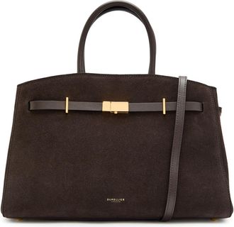 DeMellier The Hudson Midi Grained Leather top Handle bag - Dark Brown - One Size