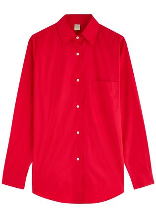Flore Flore Flore Flore Zo&euml; Cotton-poplin Shirt - Red - S (UK8-10 / S)