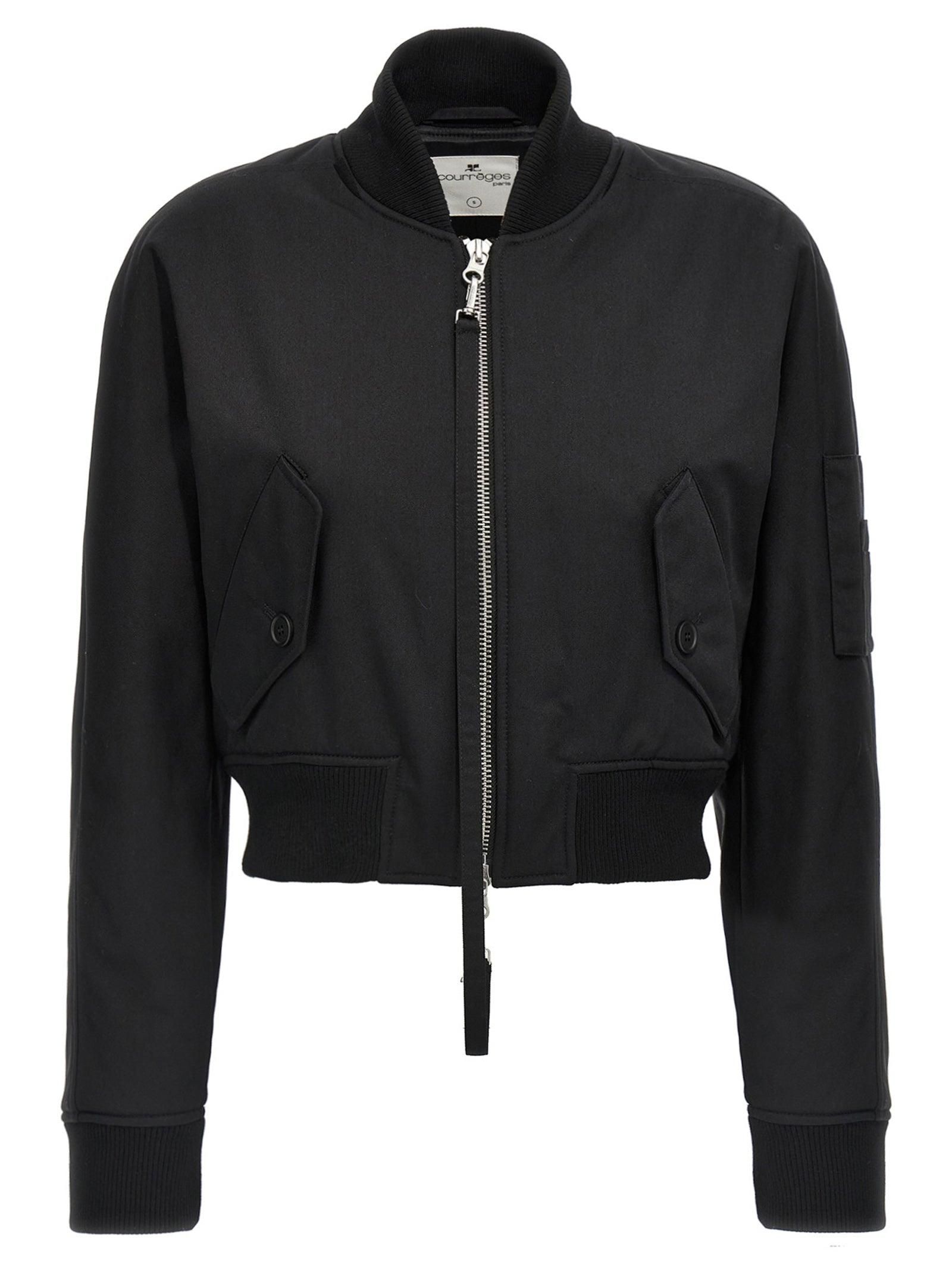 ブルゾン Courreges Bow Neck Bomber Jacket 324CBL207PL01179999_base_1.jpg