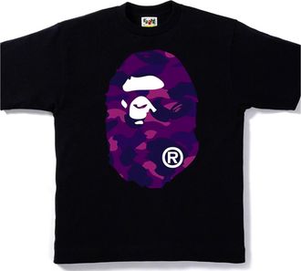 A Bathing Ape Camo Ape Head T-Shirt Black Purple BAPE-SS18-016