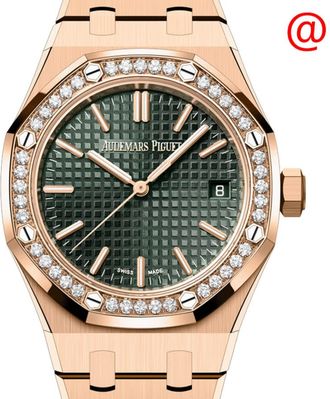 Audemars Piguet Pre-owned Audemars Piguet Royal Oak Diamond Green Dial Unisex Watch 15551OR.ZZ.1356OR.03