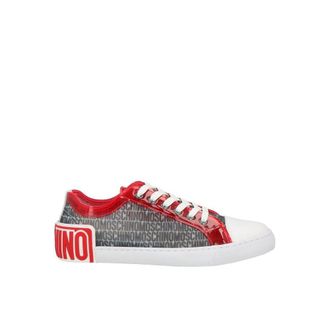 Moschino White Polyester Low Top Mens Sneakers
