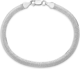 Sterling Forever Flat Link Chain Bracelet