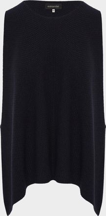Eskandar Cashmere Moss Stitch A-Line Sleeveless Sweater (Mid Plus Length)