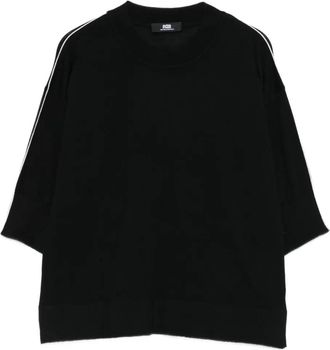 Alpha Studio side-stripe sweater - women - Fabric - 40 - Black