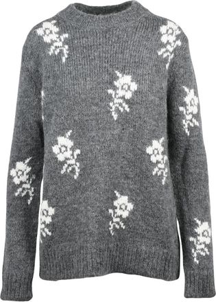 Jil Sander Maglione Girocollo - Dames - Ronde hals truien - Grijs - M - Wol - Truien & Vesten