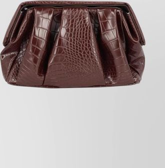 Themoir&egrave; crocodile texture pleated clutch bag