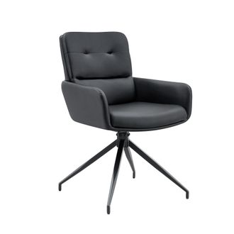 STILVORA Stilvora Sedia Da Ufficio Ergonomica Con Poggiapiedi E Supporto Lombare Ad Aria, Pelle, Nero