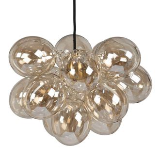 Maisons du monde L&aacute;mpara de techo con 15 globos de vidrio borosilicato &aacute;mbar