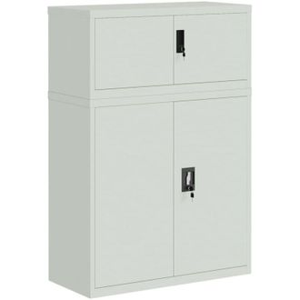 vidaXL Armario Archivador De Acero Gris Claro 90x40x130 Cm Vidaxl