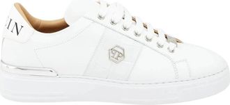 Philipp Plein Mix Leather Lo-Top Sneakers Hexagon - Dames - Sneakers - Wit - 41 EU - Leer - Schoenen