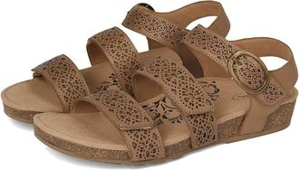 Aetrex Lilly Womens Sandals Taupe Cutout : 7.5 M (B), Leather