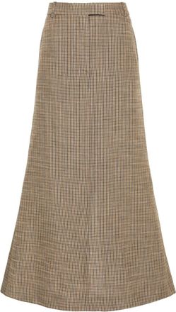 Acne Studios checked maxi skirt - women - Linen/Flax/Viscose/Polyester/Viscose - 38 - Brown