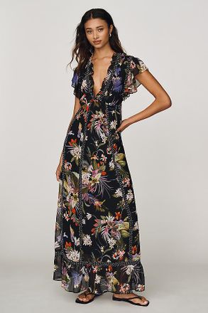 Maeve Short Sleeve V-Neck Maxi Dress