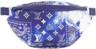 Louis Vuitton Pre-owned Monogram Bandana Discovery Bum Bag Calf Shoulder Bag - Dames - Vintage Heuptassen - Blauw - ONE Size - Leer - Vintage