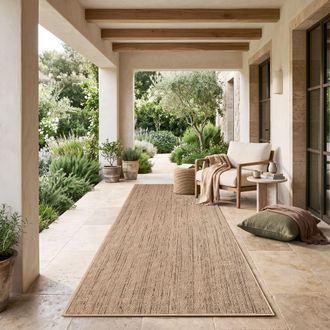 Paco Home Paco Home Alfombra Salon De Habitacion Cocina Exterior Terraza Jardin Boho Moteado Beige Marron 80x300 Cm