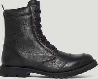 Belstaff Resolve Motorcycle Boots Mens Tumbled Leather Black Size UK 10.5