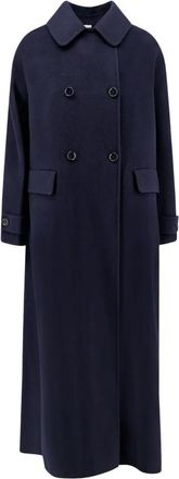 Aspesi Virtuoso Double Coat - Dames - Mantel - Blauw - XS - Wol - Jassen