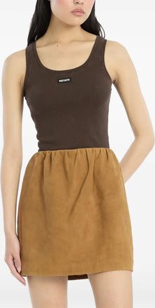 Rotate Top a coste con logo - Marrone