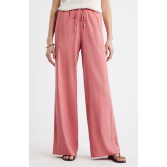 Nordstrom Linen Blend Drawstring Pants in Pink Clay at Nordstrom, Size Xx-Small