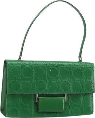 Ferragamo Pre-owned Shoulder Bags, female, Green, Size: ONE SIZE Pre-owned Shoulder Bag