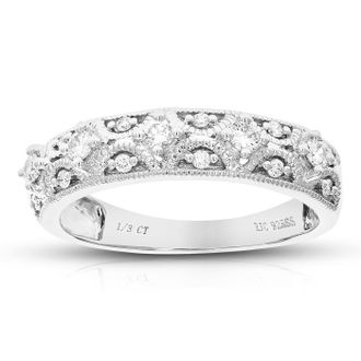 Vir Jewels 1/3 cttw Lab Grown Diamond Wedding Band in Sterling Silver For Women