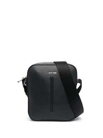 Calvin Klein Messengertas met logoplakkaat - Zwart