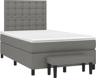 vidaXL Cama Box Spring Con Colch&oacute;n Tela Gris Oscuro 120x200 Cm Vidaxl