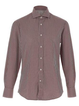 Brunello Cucinelli Check Shirt Shirt And Blouse Bordeaux