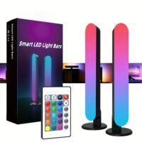 OEM Juego De 2 L&aacute;mparas De Mesa Led, Tecnolog&iacute;a Digital Rgb, Color Blanco Regulable, Con Sensor De M&uacute;sica, Controlables V&iacute;a Bluetooth O Mando A Distancia 