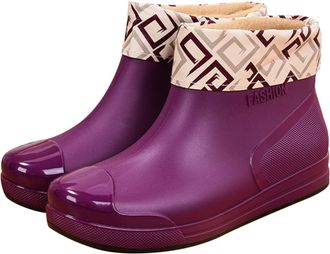 Generic Welly Boots Women Winter Outdoor Warm Shoes For Casual Use With Fixed Closure Ideal For Autumn And Winter Relaxation Activities Ladies Waterproof Flee