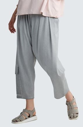 Luukaa D'Celli Liore Garment-Dyed V-Shape Pants in Ash Grey at Nordstrom, Size 16