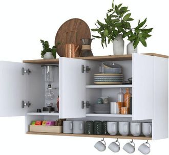 Asir Group LLC Armario, Mueble De Almacenaje, Espacio De Almacenamiento. Cabinet Nuez Blanco