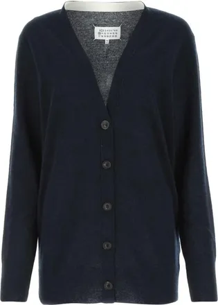 Maison Margiela Blue V-Neck Cardigan