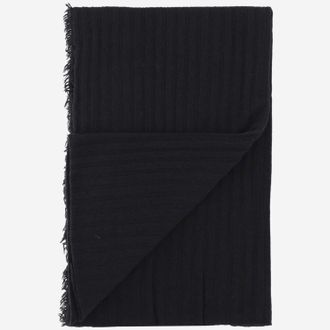 Faliero Sarti Unisex Cashmere And Wool Blend Scarf Black Scarfs