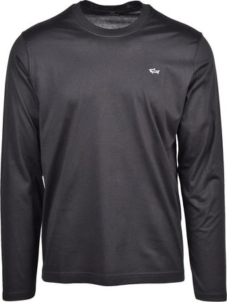 Paul & Shark Classic Black T-Shirt With Subtle Embroidered Logo