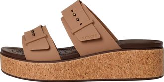 Crocs Brooklyn Cork Buckle Platform Sandals Milk Chocolate 211252-2JJ Womens