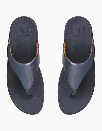 FitFlop Fitflop Womens Lulu Leather Womens Toe Post Sandals - Black - Size: 6.5