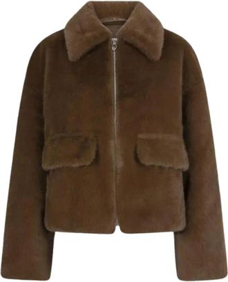 Dante6 Entity Faux Fur Bomberjack - Dames - Jassen - Bruin - M - Polyester - Jassen