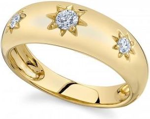 Allurez Diamond Star Wide Band Ring 14K Yellow Gold (0.23ct)