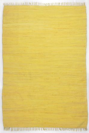 THEKO Alfombra reversible de algod&oacute;n tejida a mano - amarilla - 120x180 cm