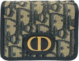 Dior Navy Canvas Leather Wallet (Tri-Fold) (Pre-Owned)