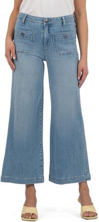 Kut from the Kloth Meg Patch Pocket Mid Rise Ankle Wide Leg Jeans in Assertive at Nordstrom, Size 10 P