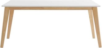 Miliboo Tavolo da pranzo allungabile bianco e legno chiaro L160-205 cm SWAD