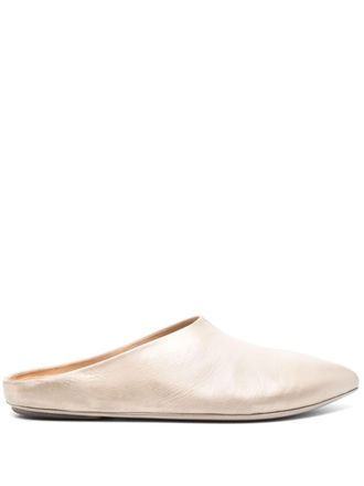 Mars&egrave;ll Sfoglia metallic leren muiltjes - Beige